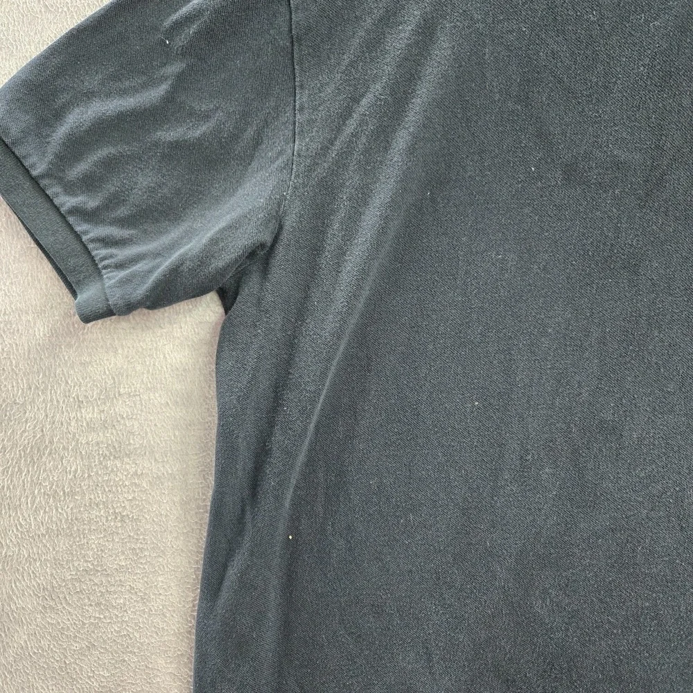 VINTAGE Polo Ralph Lauren Men Polo Shirt 1XL Big Black‎ Logo Embroidered Rugby